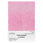 Hartie gumata cu sclipici A4, 2mm, roz, set 10 coli, Colorarte