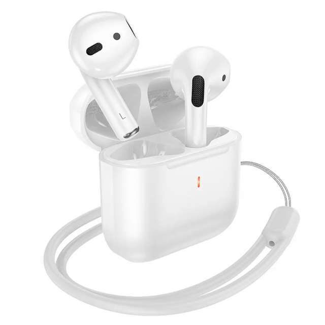 Casti Wireless Hoco EW53, Ear Buds, BT 5.3, 150h StandBy, 250mAh, Lanyard, Lucky - Alb