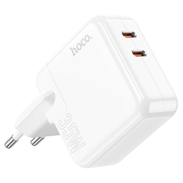 Incarcator Retea Hoco C110A, 35W, 2xUSB-C, PD - Alb