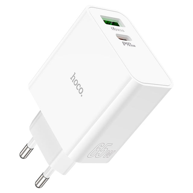 Incarcator Retea Hoco C113A, 65W, 1xUSB-C, 1xUSB-A, PD, QC 3.0 - Alb