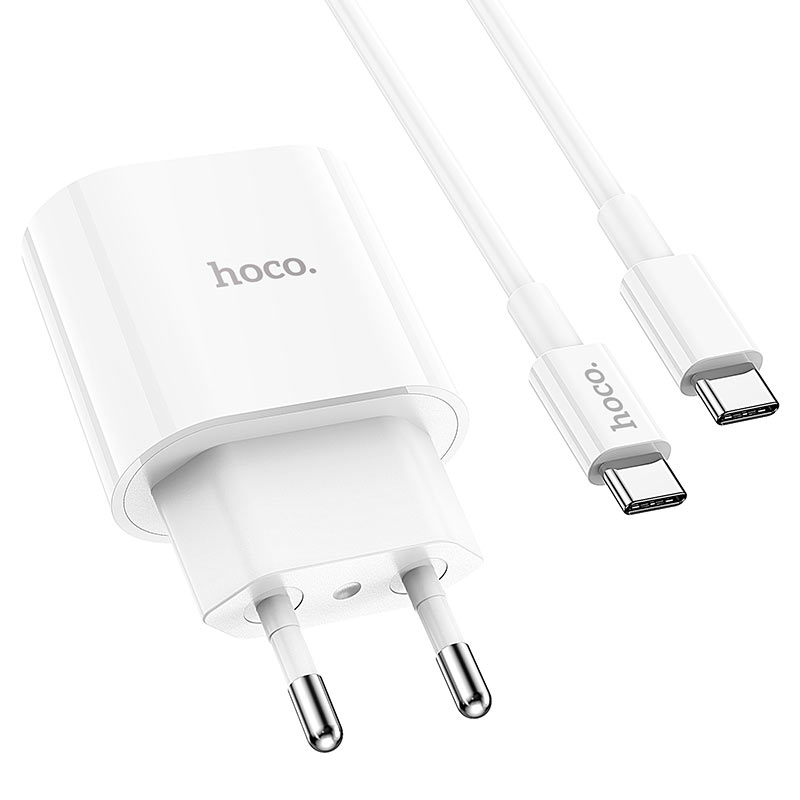 Incarcator Retea + Cablu USB-C Hoco C94A, 1m, 1xUSB-C, PPS/QC3.0/FCP/AFC - Alb