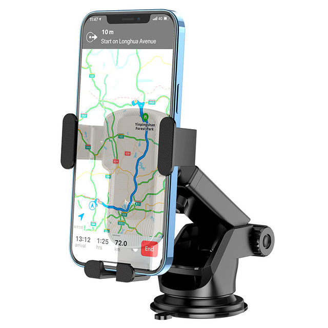 Suport Auto Hoco CA104, cu Cleme Laterale, Montaj Bord, MultiAngle, AutoGravity - Negru