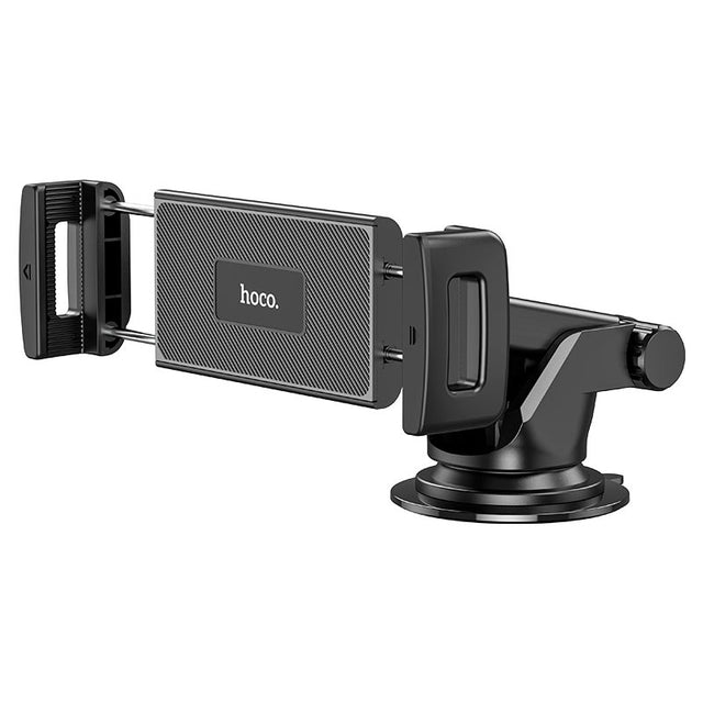 Suport Auto Hoco CA120, cu Cleme Laterale, Montaj Bord, Tableta/Telefon, 360° - Negru
