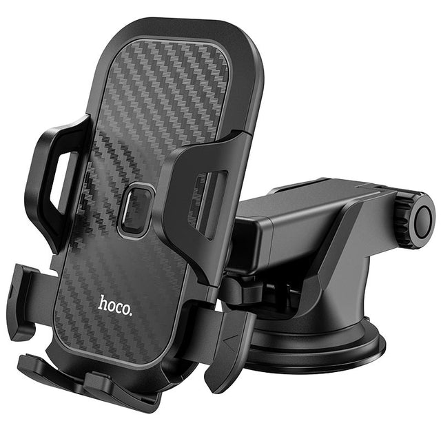 Suport Auto Hoco CA76, cu Cleme Laterale, Montaj Bord, MultiAngle, Brat Ajustabil - Negru