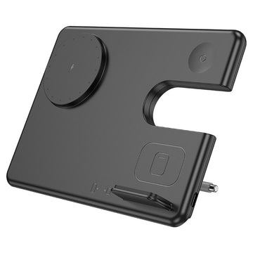 Statie Incarcare Wireless iWatch Series 5V 3A Desktop Stand Magnetic 3 in 1 Black Hoco CQ1