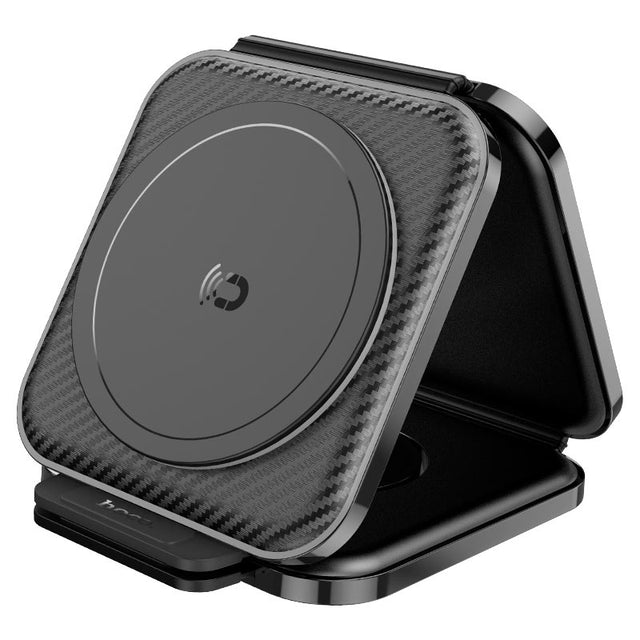Statie Incarcare Wireless Hoco CQ4, MagSafe, 15W, Qi Charging, Folding, 3 in 1 - Negru