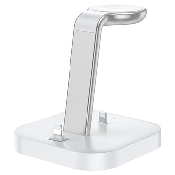 Incarcator Wireless Hoco CW43, 2 X Lightning Output, 5W, 5V, 2.4A, Qi Charging, 3 in 1 - Negru