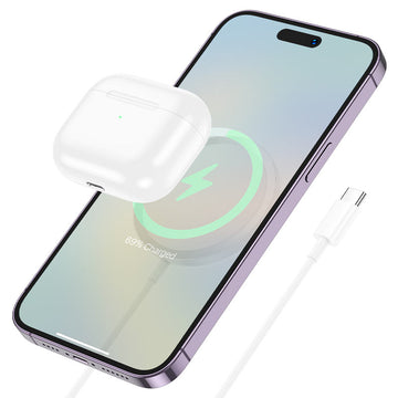 Incarcator Wireless Hoco CW52, Magnetic, Qi Charging, Fast, Universal - Alb
