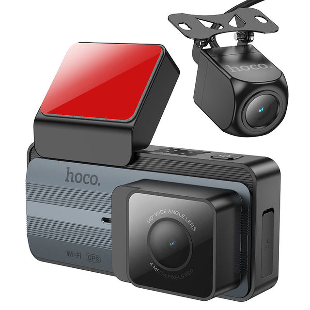 Camera Video Hoco DV12, pentru Masina, LCD iPhoneS 2K, GPS, 720x25fps + Camera Spate cu Fi