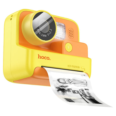 Camera Foto/Video Hoco DV200, cu Imprimanta, pentru Copii, Instant Print, 48MP - Galben