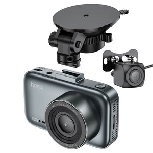 Camera Video Hoco DV6, pentru Masina, HD 1080MPX, Display de 3 Inchi Fata + Camera Spate - Gri