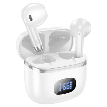 Casti Wireless Hoco EQ1, Ear Buds, BT 5.3, 180h StandBy, 400mAh, Display LED, MusicGuide - Alb