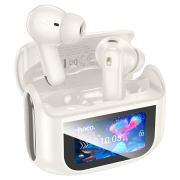 Casti Wireless Hoco EQ21, Ear Buds, BT 5.4, 40/400mAh, ANC+ENC, Touchscreen - Cloudy / Alb