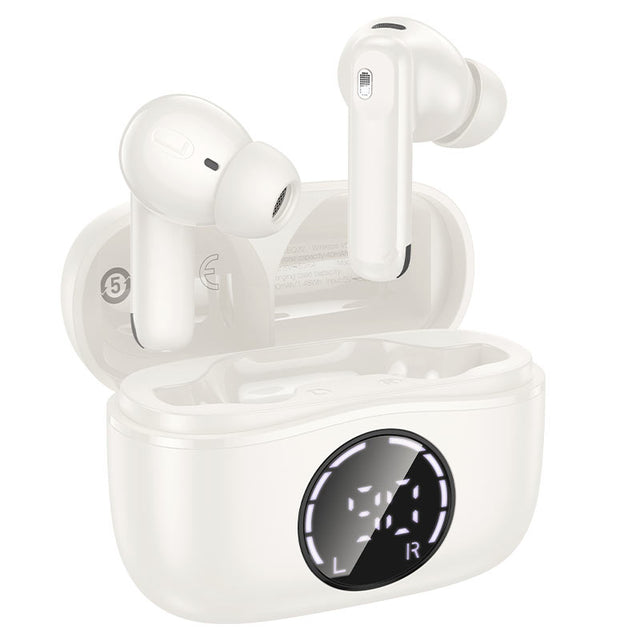 Handsfree Bluetooth Hoco Singer EQ22, TWS, ANC+ENC, BT 5.4 - Alb