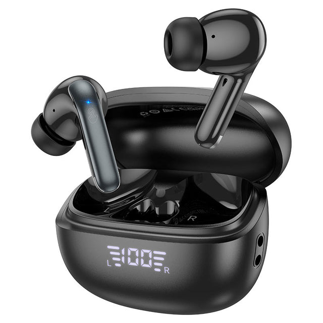 Casti Wireless Hoco EQ5, Ear Buds, BT 5.3, 180h StandBy, 300mAh, ENC Noise, Energy - Negru