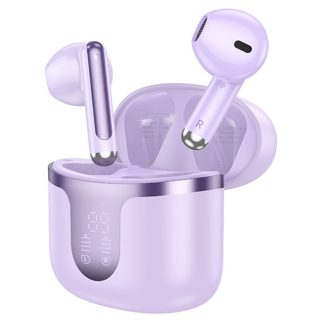Casti Wireless Hoco EQ7, Ear Buds, BT 5.3, 180h StandBy, 300mAh, Power LED, Snowflake - Ne