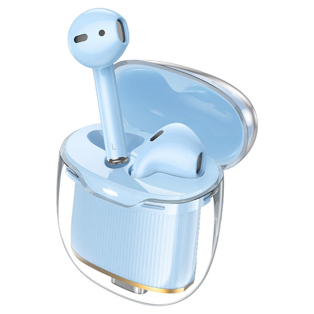 Casti Wireless Hoco EW52, Ear Buds, BT 5.3, 180h StandBy, 300mAh, Crystal - Alb