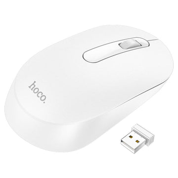 Mouse Wireless Hoco GM14, 1.200 DPI, 3D Button - Alb