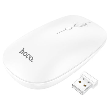 Mouse Dual Hoco GM15, BT 5.0/ Wireless 2.4G, 1.600 DPI, 4D Button, Art - Alb