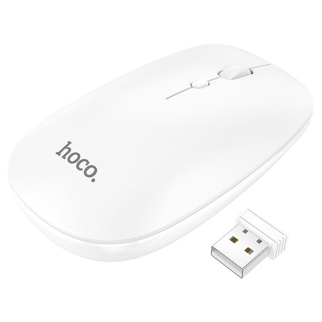 Mouse Dual Hoco GM15, BT 5.0/ Wireless 2.4G, 1.600 DPI, 4D Button, Art - Alb