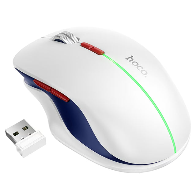 Mouse Dual Hoco GM40, BT 5.0/Wireless 2.4G, Acumulator Reincarcabil, 400mAh - Alb