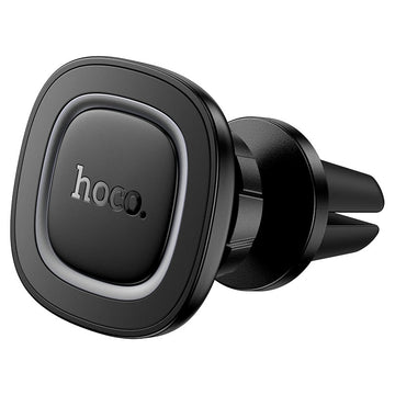 Suport Auto Hoco H72, Magnetic, Montaj Ventilatie, MagRing Magnet, Metallic - Gri / Negru