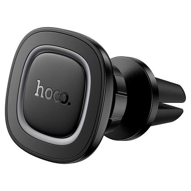 Suport Auto Hoco H72, Magnetic, Montaj Ventilatie, MagRing Magnet, Metallic - Gri / Negru