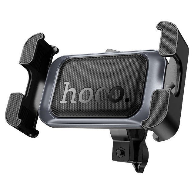 Suport Moto/Bike Hoco H82, Cleme Laterale, Montaj Ghidon, Fixed Corners, Black Metal - Gri