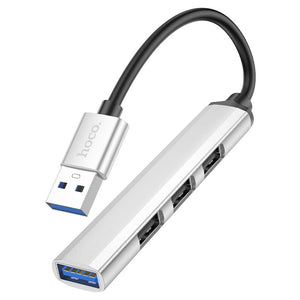 Adaptor OTG Transfer Hoco HB26, USB-C la USB-A 3.0, 3 X USB-A 2.0 - Argintiu