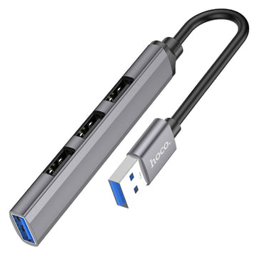 Adaptor OTG Transfer Hoco HB26, USB-A la USB-A 3.0, 3 X USB-A 2.0 - Gri