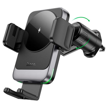 Suport Auto cu Incarcare Wireless Hoco HW13, cu Cleme Laterale, Ventilatie, AutoGravity - Negru