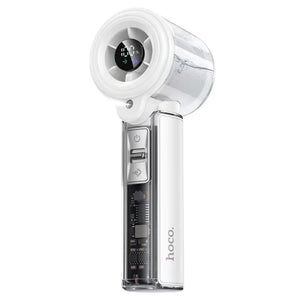 Cooler Hoco HX613, Portabil, X5 Viteze, 1200mAh, 2.5h, cu Spary, Digital LED - Alb