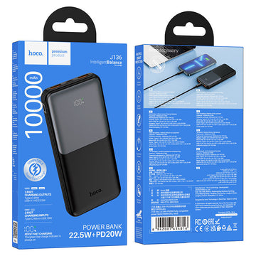 Baterie externa Hoco J136, 10.000mAh, 22.5W + PD20W - Negru