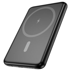 Baterie externa Hoco J140A, 5.000mAh, Magnetica, Slim, PD20W - Negru