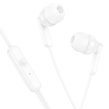 Casti cu Fir Hoco M121, In Ear, 3.5mm, 1.2m, Mic & Volume Key, HiFi - Alb