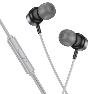 Casti cu Fir Hoco M122, In Ear, 3.5mm, 1.2m, Mic & Volume Key, HiFi - Gri