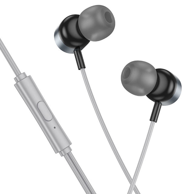 Casti cu Fir Hoco M122, In Ear, 3.5mm, 1.2m, Mic & Volume Key, HiFi - Gri