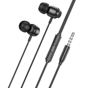 Casti cu Fir Hoco M122, In Ear, 3.5mm, 1.2m, Mic & Volume Key, HiFi - Negru