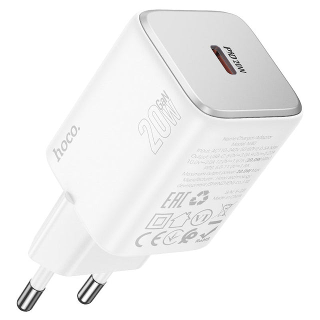 Incarcator Retea Hoco N40, 20W, 1xUSB-C, PD - Alb