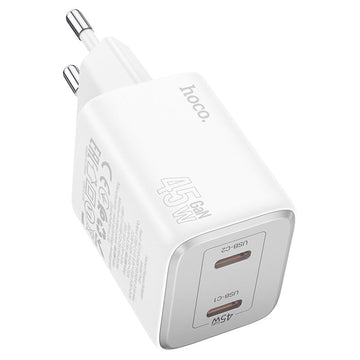 Incarcator Retea Hoco N42, 45W, 2xUSB-A - Alb