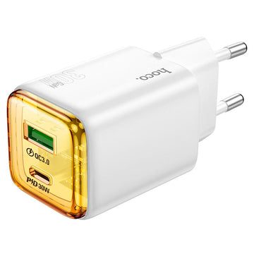 Incarcator Retea Hoco N53, PD30W, 1xUSB-C, 1xUSB-A - Alb