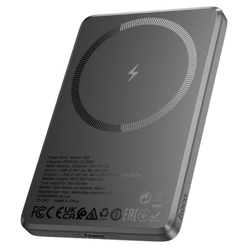 Baterie externa Hoco Q26, 22.5W+PD250W, Magnetica, 5000mAh - Metall gri