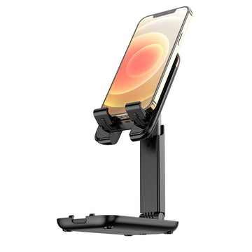 Suport Birou Hoco S28, Stand, pentru Telefon / Tableta, MultiAngle, Folding, Metalizat - Alb