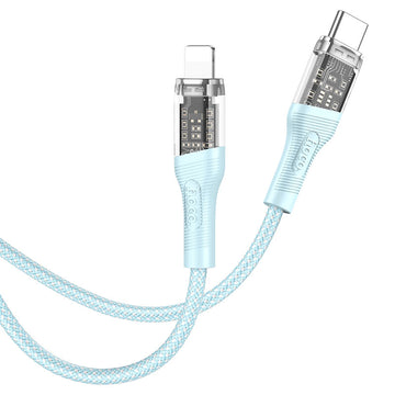 Cablu Date si Incarcare Hoco U111, USB-C la Lightning, PD20W, QC3.0, 1m - Gri