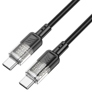 Cablu Hoco U129 Crystal, USB-A la Lightning, 18W, 1.2m - Auriu