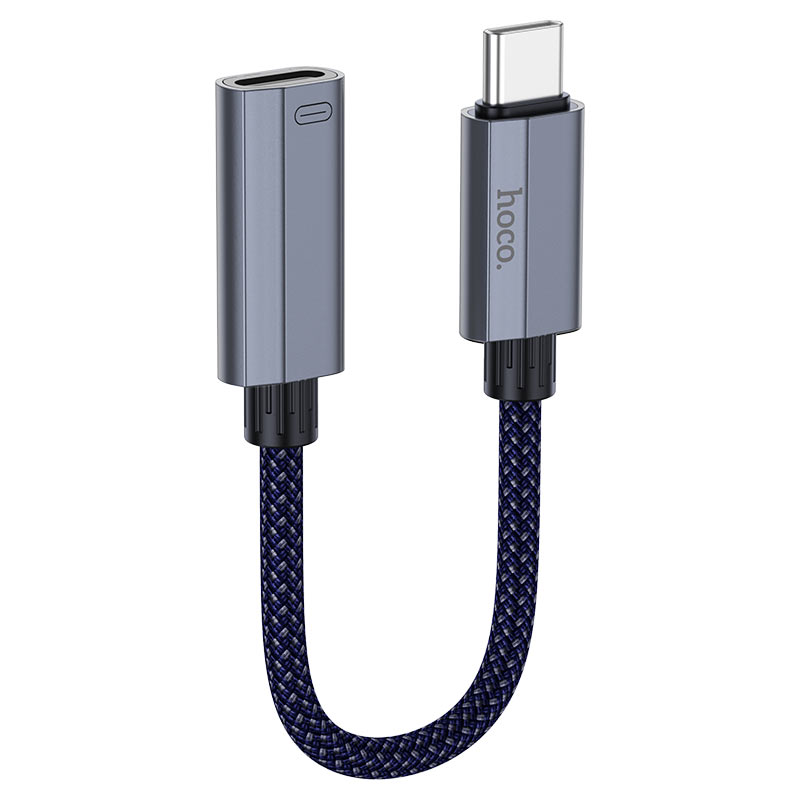 Adaptor OTG Transfer Hoco UA29A, USB-C la Lightning, 15cm - Albastru inchis