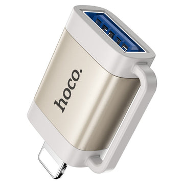 Adaptor OTG Transfer Hoco UA31A, USB-A la Lightning - Negru