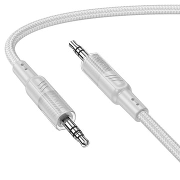 Cablu Audio, Jack 3.5mm M la Jack 3.5mm M, Braided, 1.2m - Gri / Transparent