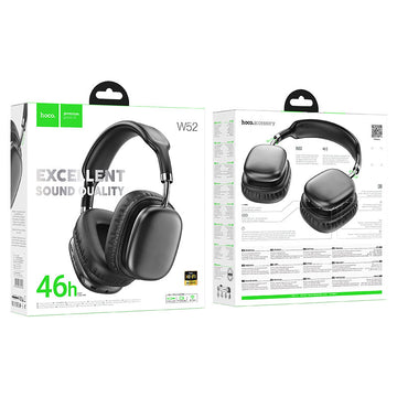 Casti Wireless Hoco W52, Over Ear, BT 5.4, A2DP - Negru