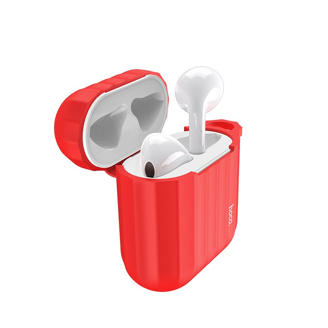 Husa Silicon Hoco WB10 pentru AirPods 1, pentru Carcasa / 2, cu Carabina si Fir Casti - Gr